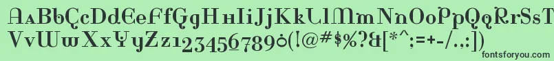 RinaRegular-fontti – mustat fontit vihreällä taustalla