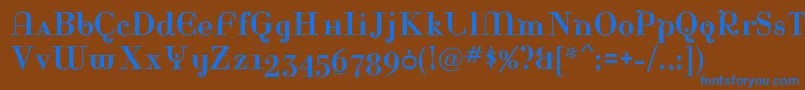 フォントRinaRegular – 茶色の背景に青い文字