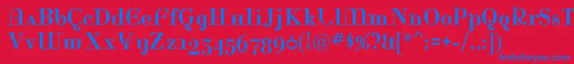 RinaRegular Font – Blue Fonts on Red Background