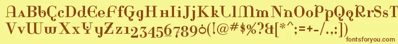 RinaRegular Font – Brown Fonts on Yellow Background