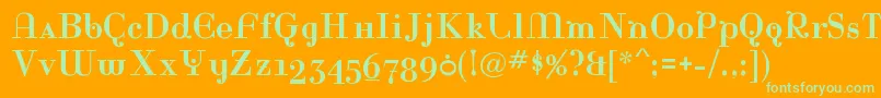 RinaRegular Font – Green Fonts on Orange Background