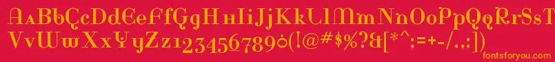 RinaRegular Font – Orange Fonts on Red Background