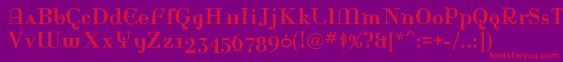 RinaRegular Font – Red Fonts on Purple Background