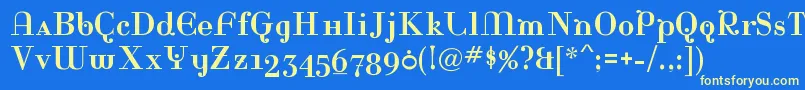 RinaRegular Font – Yellow Fonts on Blue Background