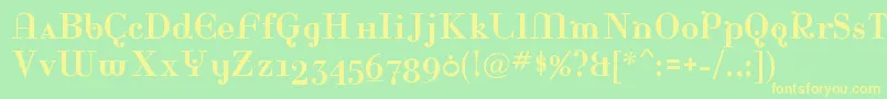 RinaRegular-fontti – keltaiset fontit vihreällä taustalla