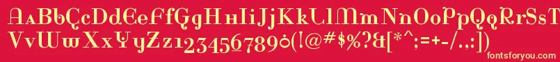 RinaRegular Font – Yellow Fonts on Red Background