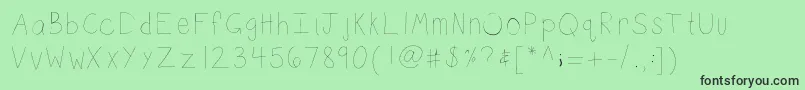 Kbsketch Font – Black Fonts on Green Background