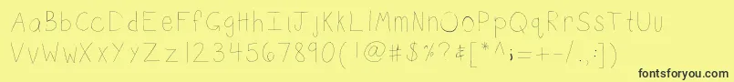 Kbsketch Font – Black Fonts on Yellow Background