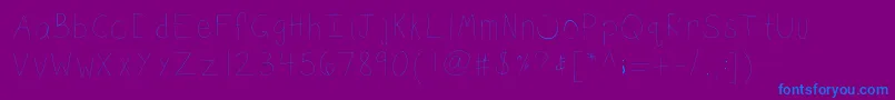 Kbsketch-Schriftart – Blaue Schriften auf violettem Hintergrund