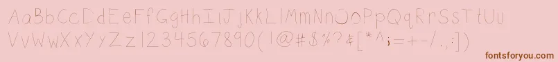 Kbsketch Font – Brown Fonts on Pink Background