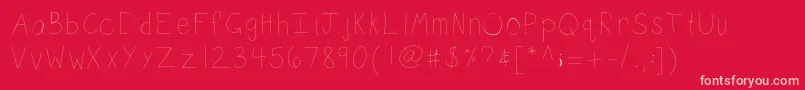 Kbsketch Font – Pink Fonts on Red Background