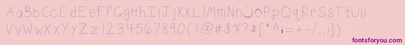 Kbsketch Font – Purple Fonts on Pink Background