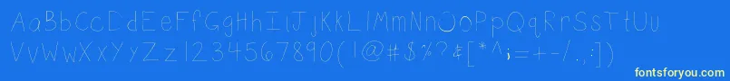 Kbsketch Font – Yellow Fonts on Blue Background