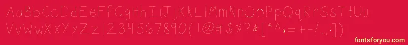 Kbsketch Font – Yellow Fonts on Red Background