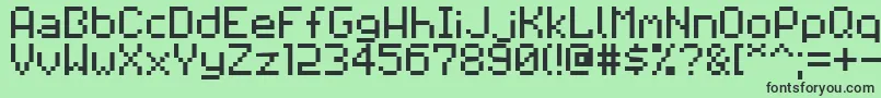 Pixilator Font – Black Fonts on Green Background