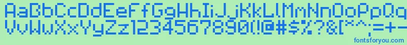 Pixilator Font – Blue Fonts on Green Background