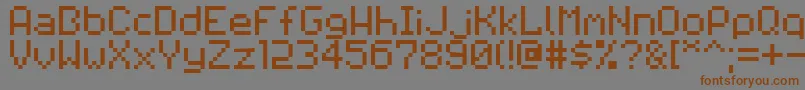 Pixilator Font – Brown Fonts on Gray Background