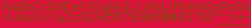 Pixilator Font – Brown Fonts on Red Background