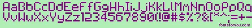 Pixilator Font – Purple Fonts on Green Background