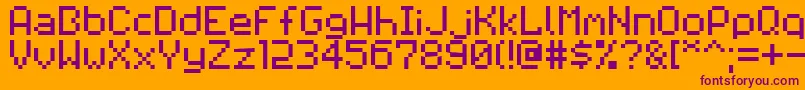 Pixilator Font – Purple Fonts on Orange Background