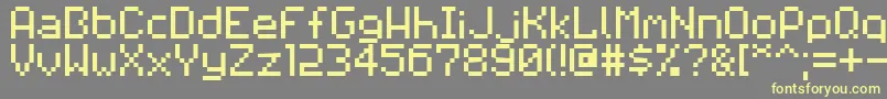 Pixilator-fontti – keltaiset fontit harmaalla taustalla
