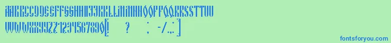 Czcionka RussianLand – niebieskie czcionki na zielonym tle