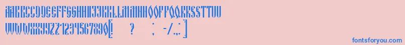 RussianLand Font – Blue Fonts on Pink Background