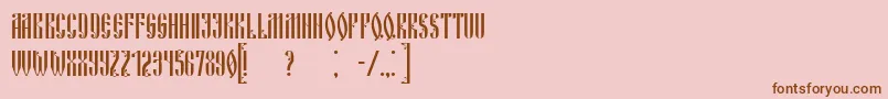 Czcionka RussianLand – brązowe czcionki na różowym tle