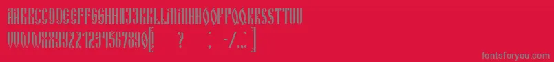 フォントRussianLand – 赤い背景に灰色の文字