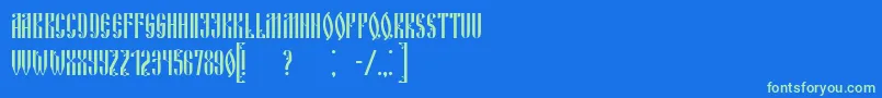 Czcionka RussianLand – zielone czcionki na niebieskim tle