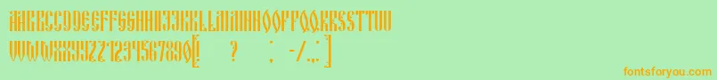 RussianLand Font – Orange Fonts on Green Background