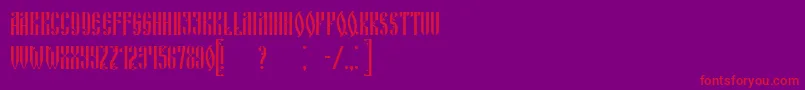 フォントRussianLand – 紫の背景に赤い文字