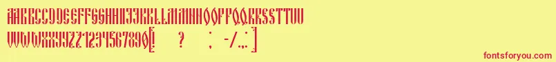 RussianLand Font – Red Fonts on Yellow Background