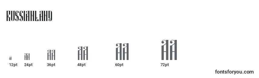 RussianLand Font Sizes