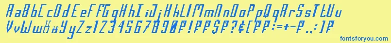 SalinasMotionClerk1 Font – Blue Fonts on Yellow Background