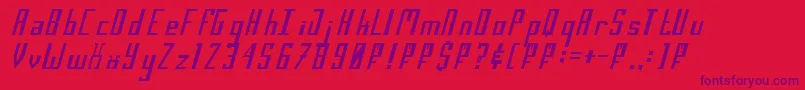 フォントSalinasMotionClerk1 – 赤い背景に紫のフォント