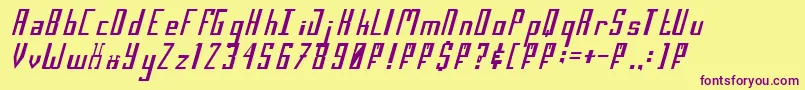 SalinasMotionClerk1 Font – Purple Fonts on Yellow Background