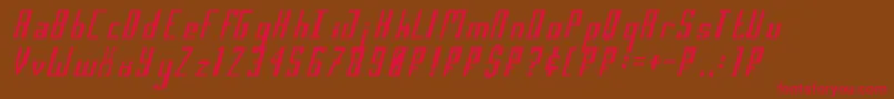 フォントSalinasMotionClerk1 – 赤い文字が茶色の背景にあります。