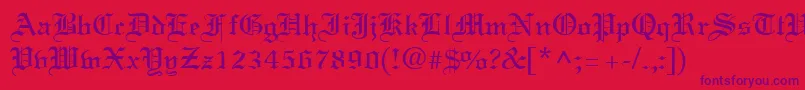 TerrangRegular Font – Purple Fonts on Red Background