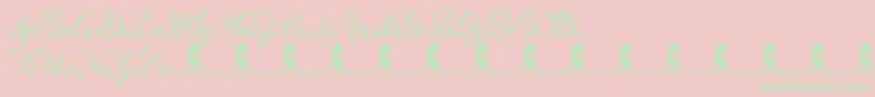 SeasideHeights Font – Green Fonts on Pink Background