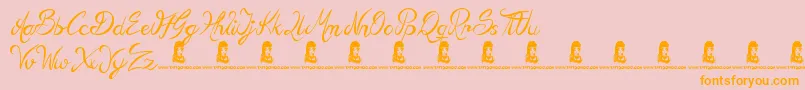 SeasideHeights Font – Orange Fonts on Pink Background