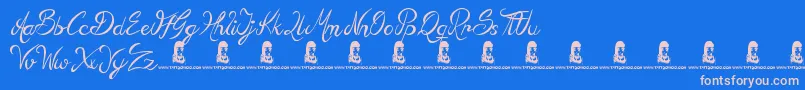 SeasideHeights Font – Pink Fonts on Blue Background