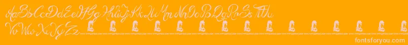 SeasideHeights Font – Pink Fonts on Orange Background