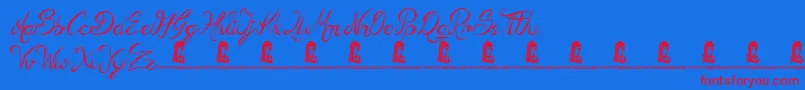 SeasideHeights Font – Red Fonts on Blue Background