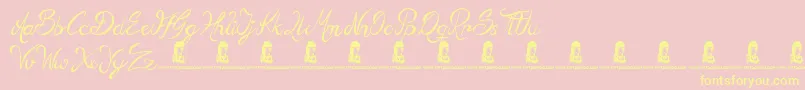 SeasideHeights Font – Yellow Fonts on Pink Background