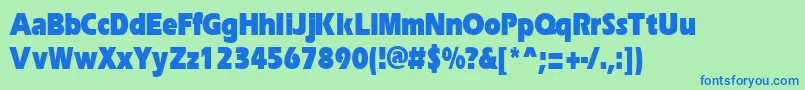 ErgoeblackcondRegular Font – Blue Fonts on Green Background