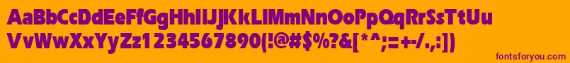 ErgoeblackcondRegular Font – Purple Fonts on Orange Background