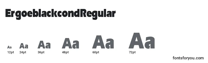 Размеры шрифта ErgoeblackcondRegular