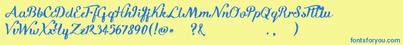 KikeletBrush Font – Blue Fonts on Yellow Background