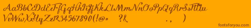 KikeletBrush Font – Brown Fonts on Orange Background